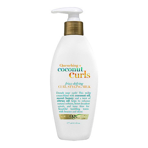 Organix Quenching Plus Coconut Curls Frizz Defying Curl Styling Hair Milk, 6 Oz